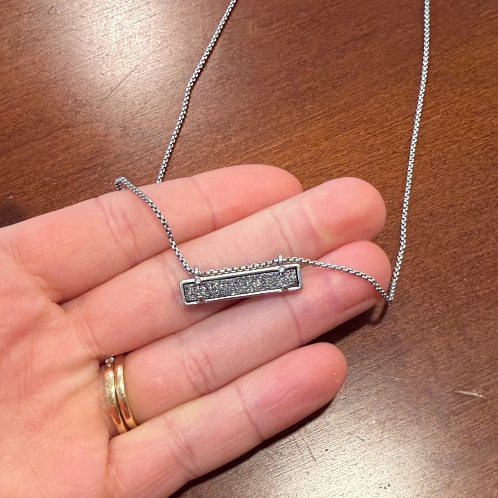 Kendra Scott Silver Bar Necklace